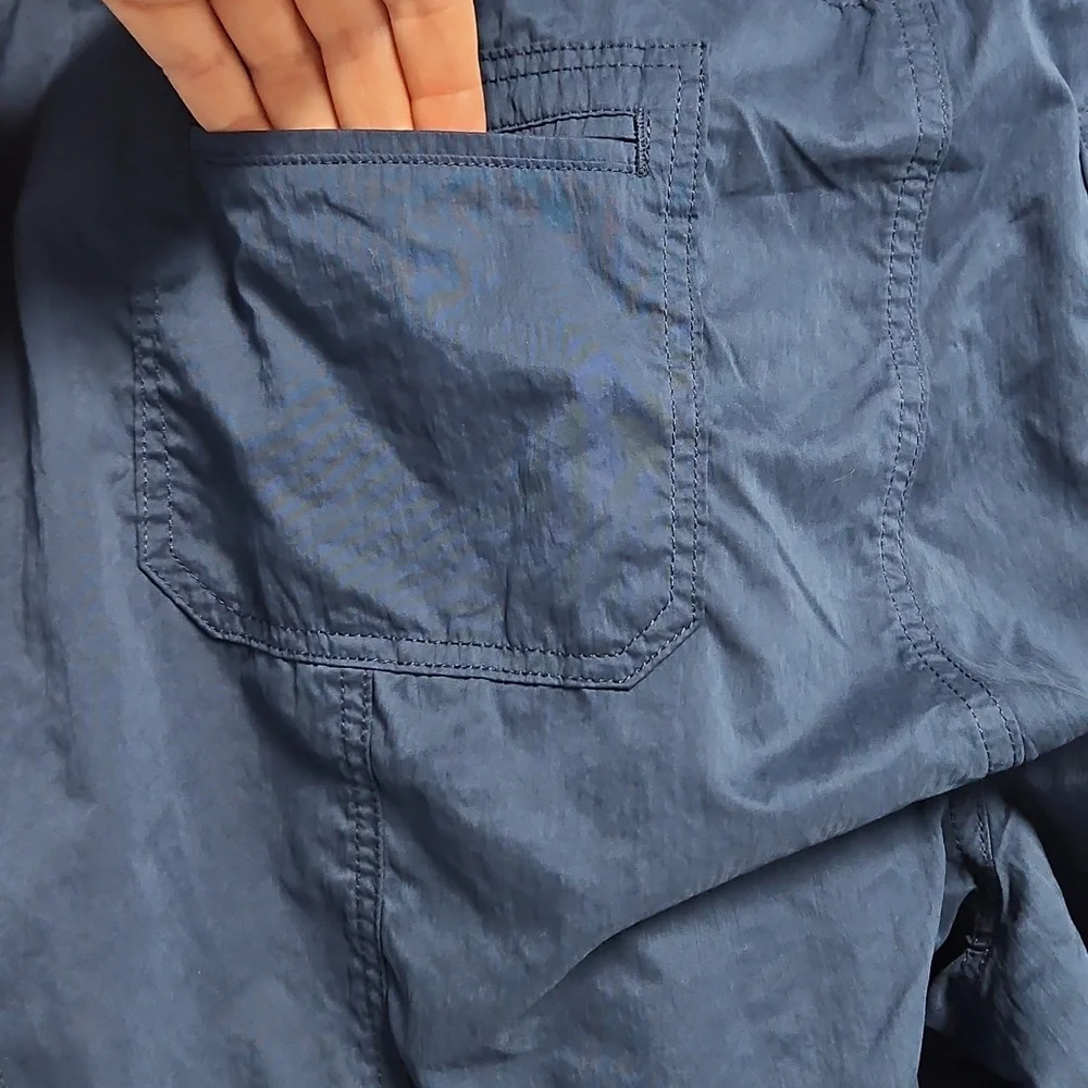 Westbound Parachute‎ Crop Mid Rise Relaxed Leg Pants: Color- Blue: Size- 20W